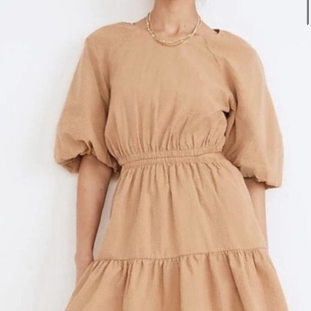 Madewell Seersucker Puff Sleeve Dress